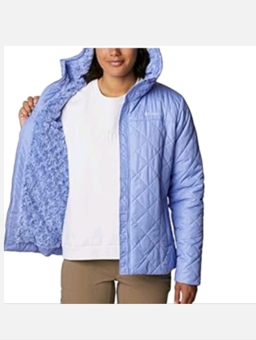 Columbia Copper Crest Hooded Serenity Purple Faux Fur Lined Ski Jacket Plus 2X